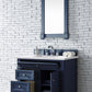 Brittany 36" Single Vanity, Victory Blue w/ 3 CM Arctic Fall Solid Surface Top