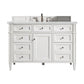 Brittany 48" Single Vanity, Bright White w/ 3 CM Ethereal Noctis Quartz Top