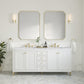 Chicago 72" Double Vanity, Glossy White w/ 3 CM Ethereal Noctis Top