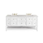 Breckenridge 72" Double Vanity, Bright White w/ 3 CM Eternal Jasmine Pearl Top