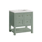 Breckenridge 30" Single Vanity, Smokey Celadon w/ 3 CM Eternal Jasmine Pearl Top