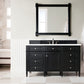 Brittany 60" Single Vanity, Black Onyx w/ 3 CM White Zeus Quartz Top