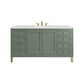 Chicago 60" Single Vanity, Smokey Celadon w/ 3 CM White Zeus Top