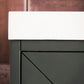 Chianti 24" Single Vanity, Mineral Gray, Brushed Nickel, w/ White Glossy Composite Stone Top