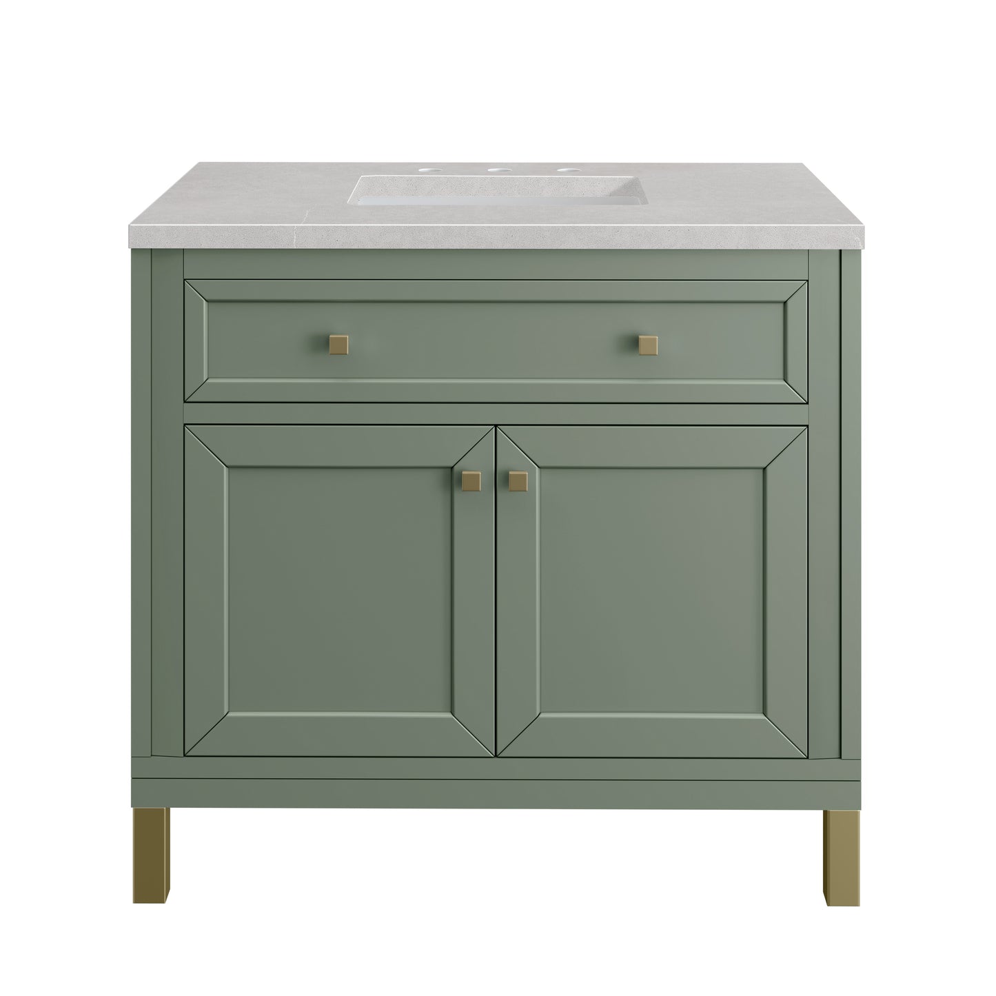 Chicago 36" Single Vanity, Smokey Celadon w/ 3 CM Eternal Serena Top