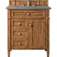 Brittany 30" Single Vanity, Saddle Brown, w/ 3 CM Grey Expo Quartz Top