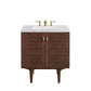 Amberly 30" Single Vanity, Mid-Century Walnut w/ 3 CM Arctic Fall Top