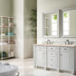 Bristol 60" Double Vanity, Bright White w/ 3 CM Eternal Marfil Quartz Top