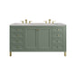 Chicago 60" Double Vanity, Smokey Celadon w/ 3 CM Eternal Serena Top