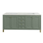 Chicago 72" Double Vanity, Smokey Celadon w/ 3 CM Ethereal Noctis Top