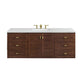 Amberly 60" Single Vanity, Mid-Century Walnut w/ 3 CM Ethereal Noctis Top