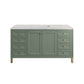 Chicago 60" Single Vanity, Smokey Celadon w/ 3 CM Eternal Jasmine Pearl Top