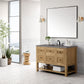 Breckenridge 48" Single Vanity, Light Natural Oak w/ 3 CM Grey Expo Top