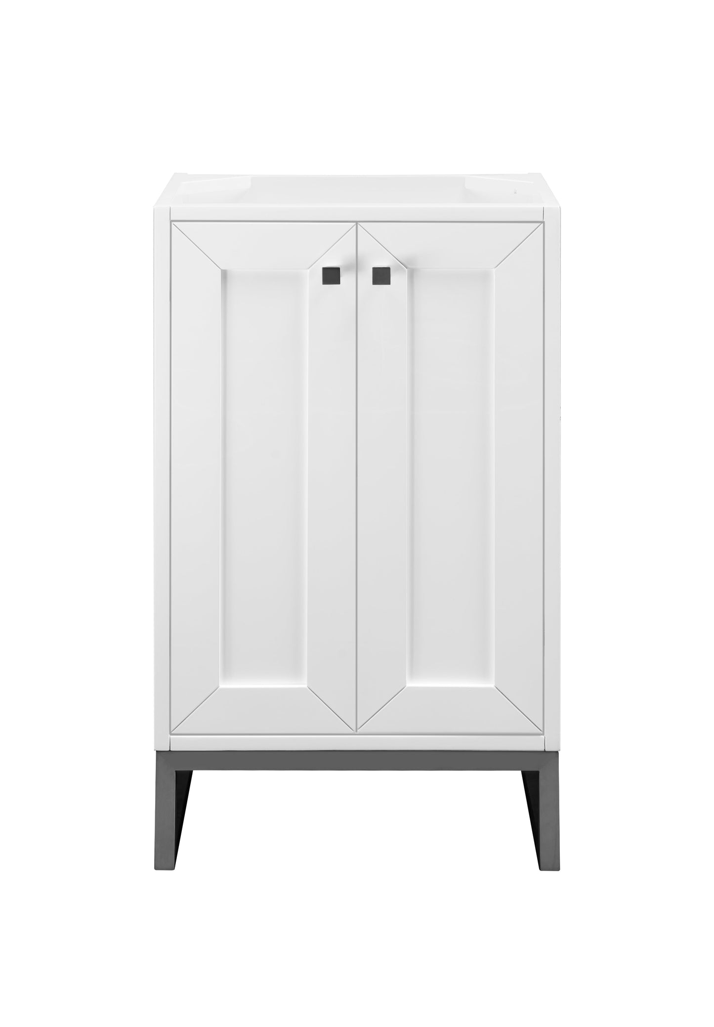 Chianti 20" Single Vanity Cabinet, Glossy White, Matte Black