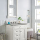 Brittany 30" Single Vanity, Bright White, w/ 3 CM Eternal Serena Quartz Top