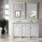 Bristol 60" Double Vanity, Bright White w/ 3 CM Eternal Serena Quartz Top