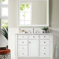 Bristol 48" Single Vanity, Bright White w/ 3 CM Carrara Marble Top