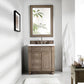 Bristol 30" Single Vanity, Whitewashed Walnut w/ 3 CM Arctic Fall Solid Surface Top