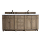 Bristol 72" Double Vanity, Whitewashed Walnut w/ 3 CM Carrara Marble Top