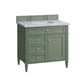 Brittany 36" Single Vanity, Smokey Celadon w/ 3 CM Carrara Marble Top