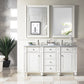 Bristol 60" Double Vanity, Bright White w/ 3 CM Carrara Marble Top