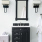 Brittany 30" Single Vanity, Black Onyx w/ 3 CM Arctic Fall Solid Surface Top