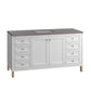 Chicago 60" Single Vanity, Glossy White w/ 3 CM Grey Expo Top