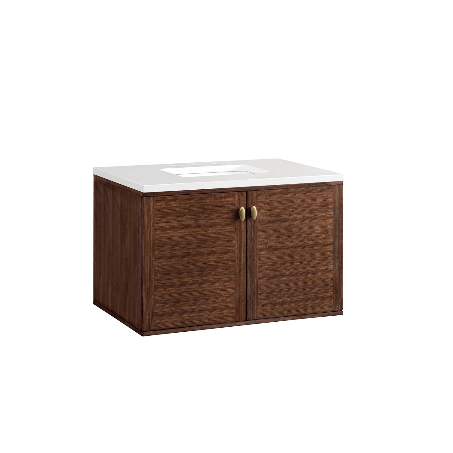 Amberly 36" Single Vanity, Mid-Century Walnut w/ 3 CM White Zeus Top