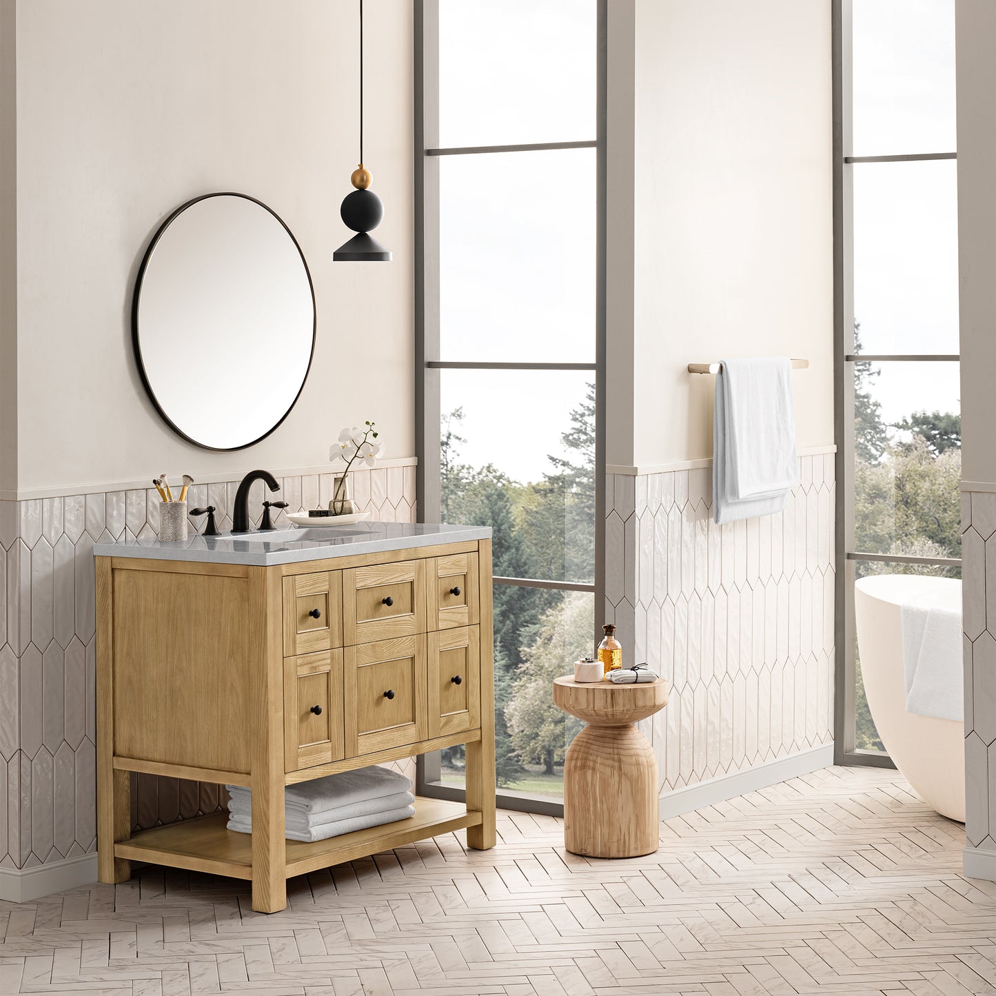 Breckenridge 36" Single Vanity, Light Natural Oak w/ 3 CM Eternal Serena Top