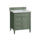 Brittany 30" Single Vanity, Smokey Celadon w/ 3 CM Ethereal Noctis Top