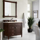 Brittany 36" Single Vanity, Burnished Mahogany w/ 3 CM Eternal Marfil Quartz Top