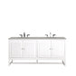 Athens 72" Double Vanity, Glossy White w/ 3 CM Eternal Serena Top