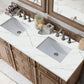 Bristol 60" Double Vanity, Whitewashed Walnut w/ 3 CM Ethereal Noctis Quartz Top