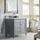 Brittany 36" Single Vanity, Urban Gray w/ 3 CM Ethereal Noctis Quartz Top