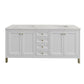 Chicago 72" Double Vanity, Glossy White w/ 3 CM Eternal Jasmine Pearl Top