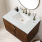 Amberly 36" Single Vanity, Mid-Century Walnut w/ 3 CM Ethereal Noctis Top