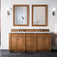 Bristol 72" Double Vanity, Saddle Brown w/ 3 CM Eternal Jasmine Pearl Quartz Top