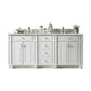 Bristol 72" Double Vanity, Bright White w/ 3 CM Ethereal Noctis Quartz Top