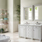 Bristol 60" Double Vanity, Bright White w/ 3 CM Ethereal Noctis Quartz Top