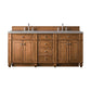 Bristol 72" Double Vanity, Saddle Brown w/ 3 CM Grey Expo Quartz Top