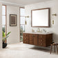 Amberly 60" Single Vanity, Mid-Century Walnut w/ 3 CM Eternal Marfil Top