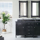 Brittany 60" Double Vanity, Black Onyx w/ 3 CM Charcoal Soapstone Quartz Top