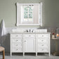 Brittany 60" Single Vanity, Bright White w/ 3 CM Eternal Serena Quartz Top