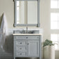 Brittany 36" Single Vanity, Urban Gray w/ 3 CM Eternal Marfil Quartz Top