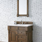 Brookfield 36" Single Vanity, Country Oak w/ 3 CM Arctic Fall Solid Surface Top