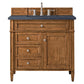 Brittany 36" Single Vanity, Saddle Brown w/ 3 CM Charcoal Soapstone Quartz Top