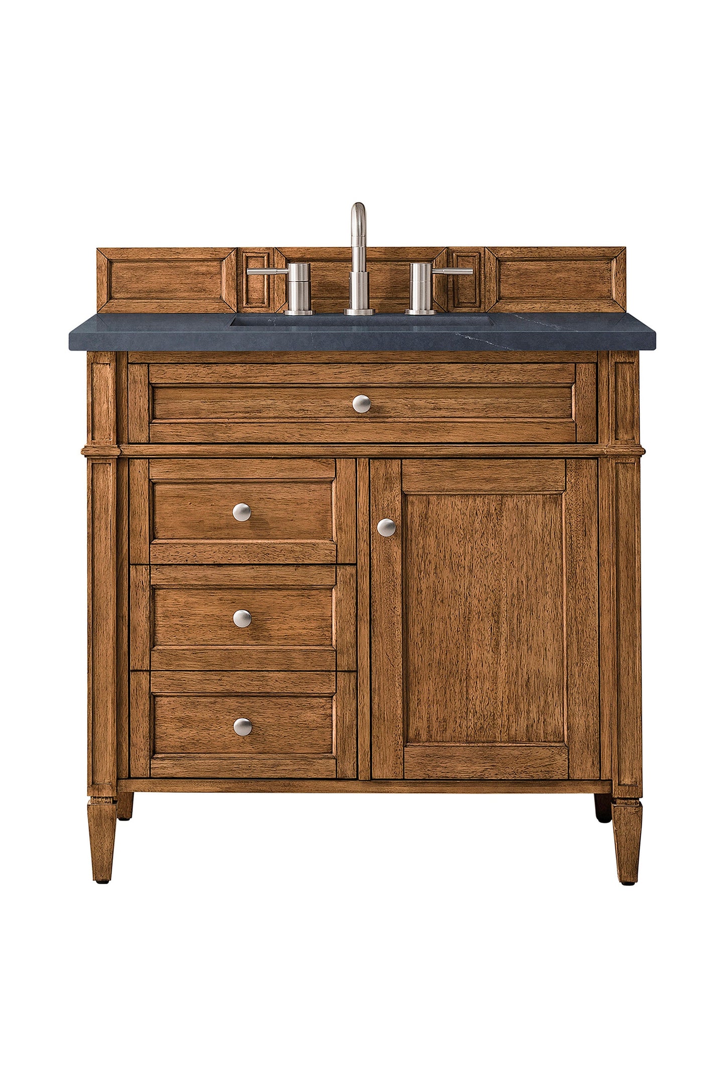 Brittany 36" Single Vanity, Saddle Brown w/ 3 CM Charcoal Soapstone Quartz Top