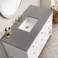 Breckenridge 48" Single Vanity, Bright White w/ 3 CM Grey Expo Top