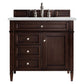 Brittany 36" Single Vanity, Burnished Mahogany w/ 3 CM Ethereal Noctis Quartz Top