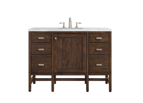 Addison 48 Single Vanity, Mid-Century Acacia w/ 3 CM Arctic Fall Solid Surface Top